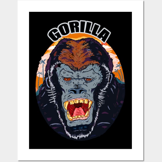 angry gorilla Wall Art by Ragna.cold